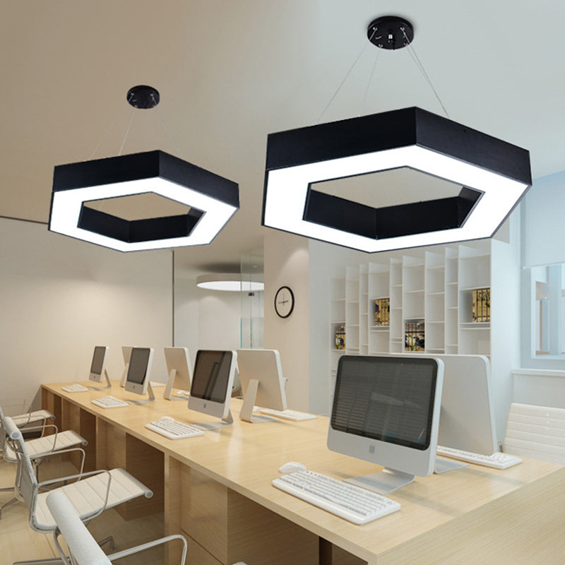Blakely Modern Hexagonal LED Pendant: Illuminate Your Office with Style and Functionality