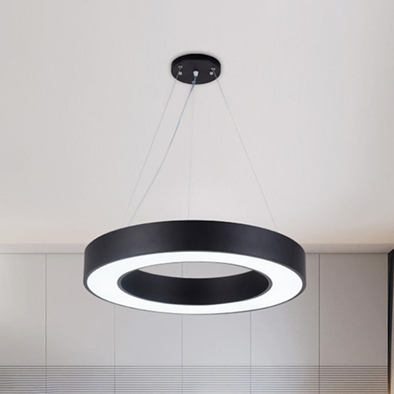 Avery's Airy Ambiance: Minimalist Black Hoop Pendant Light