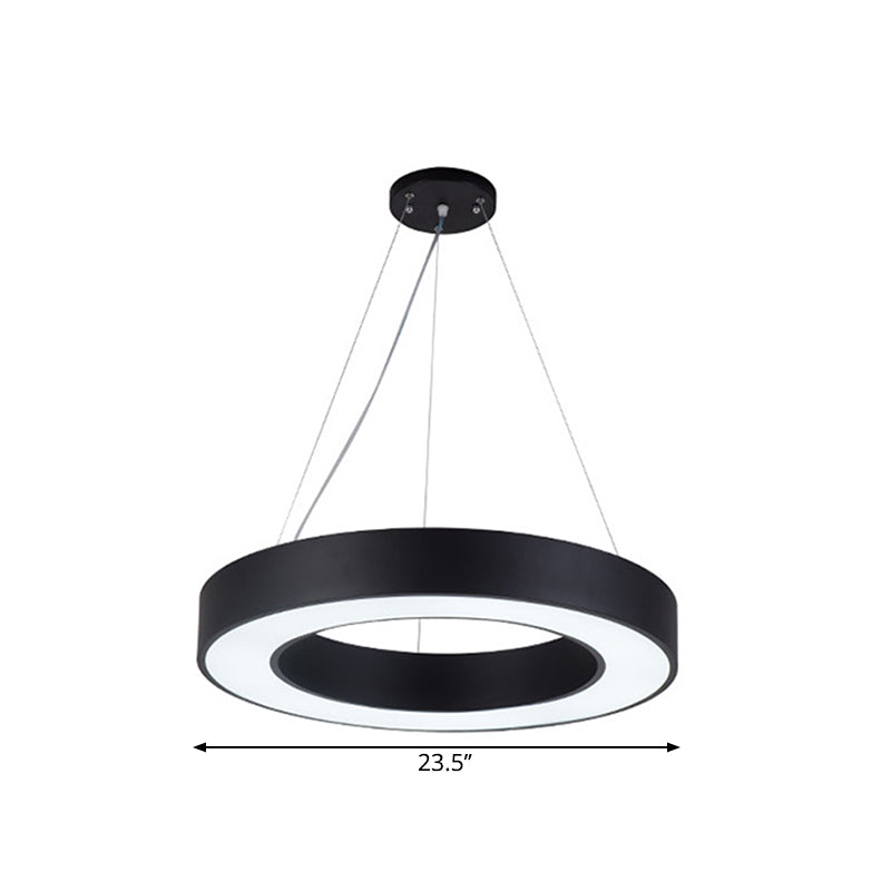 Avery's Airy Ambiance: Minimalist Black Hoop Pendant Light