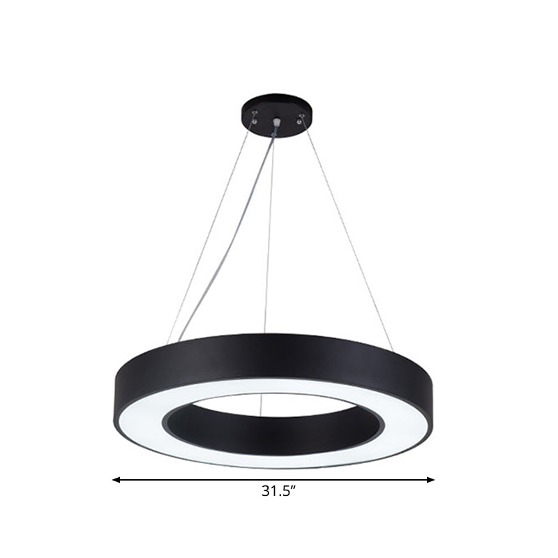 Avery's Airy Ambiance: Minimalist Black Hoop Pendant Light