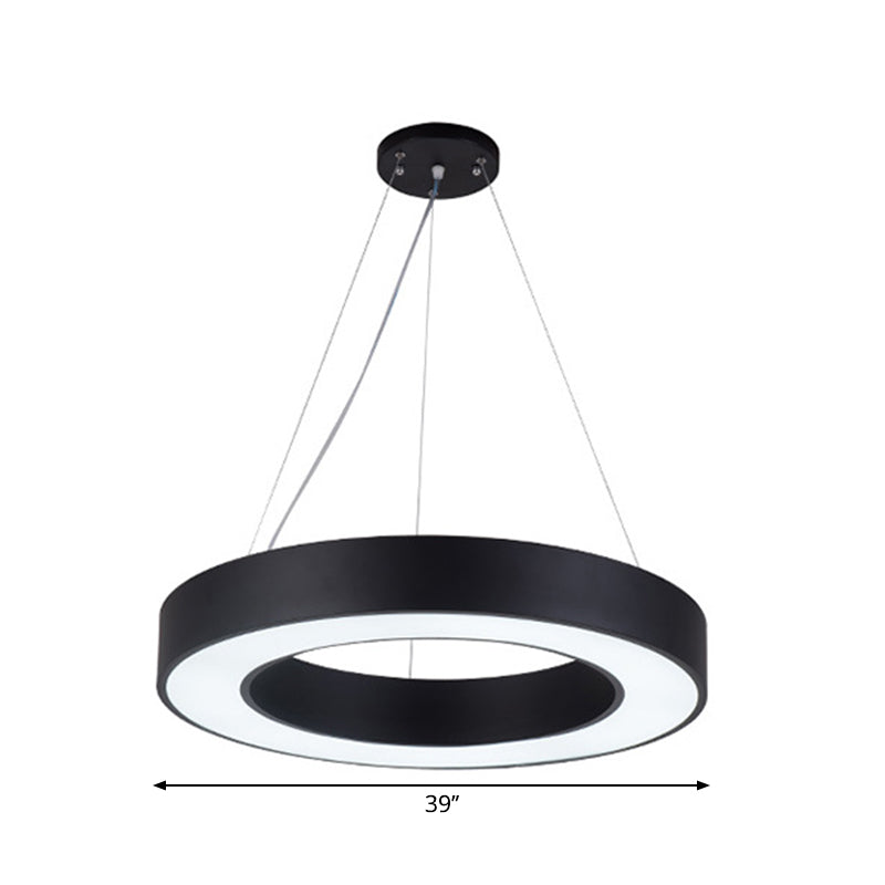 Avery's Airy Ambiance: Minimalist Black Hoop Pendant Light
