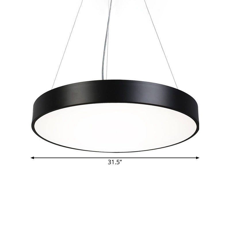 Hayden Modern Black Round Plate Pendant Lamp: A Touch of Sophistication with LED Light