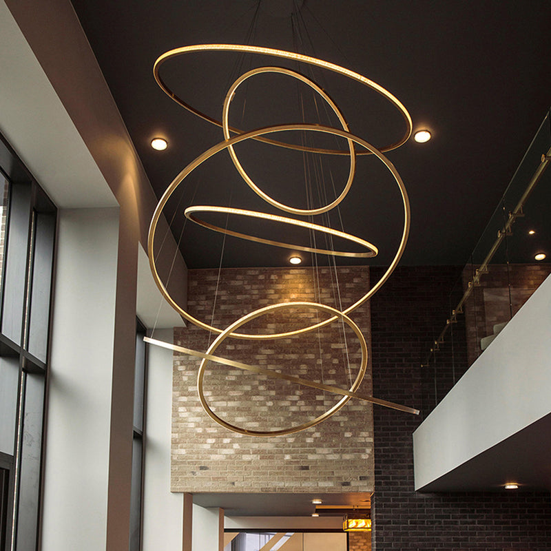 Embrace Modern Elegance with the Extra-Slim Gold LED Pendant Chandelier