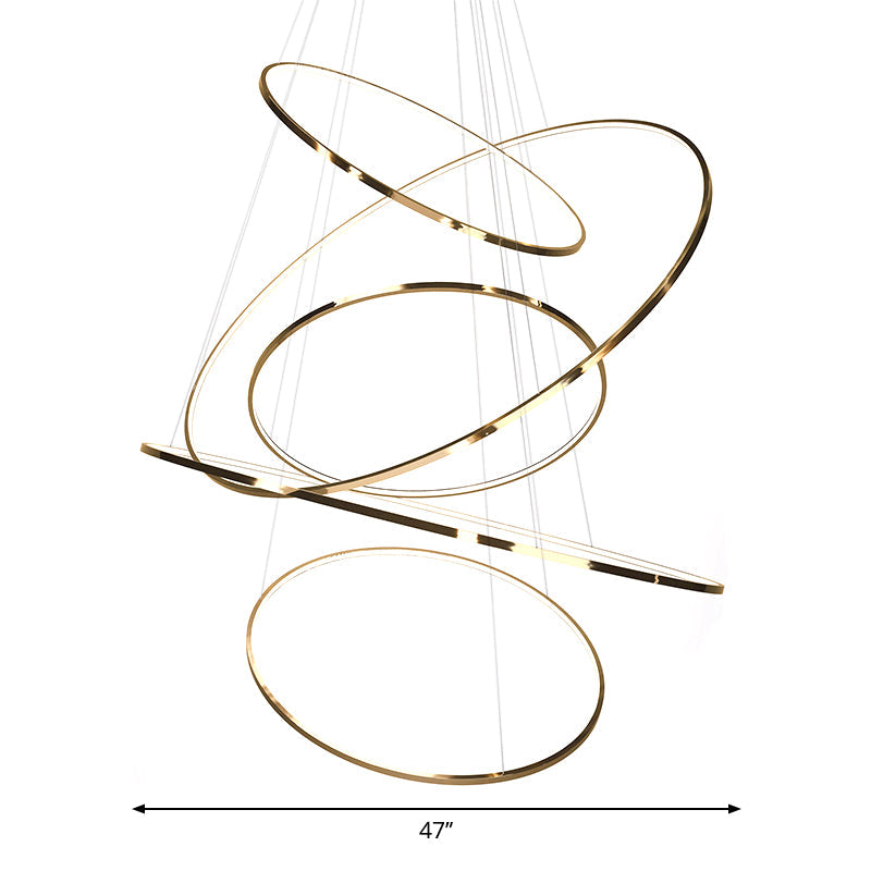 Embrace Modern Elegance with the Extra-Slim Gold LED Pendant Chandelier