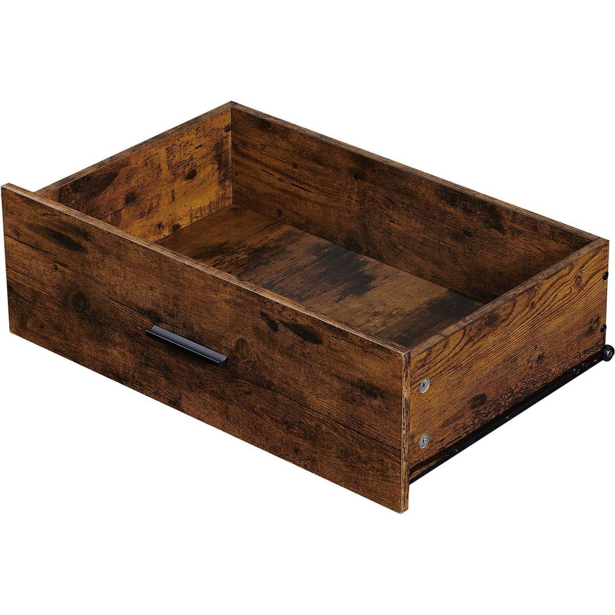 Wood Dresser with 7 Drawers, Wooden Storage Closet for Bedroom, Solid Clothes Cabinet with Sturdy Steel Frame, 48.58"Wx15.75"Dx31.22"H, 48 inch, Rustic Brown
