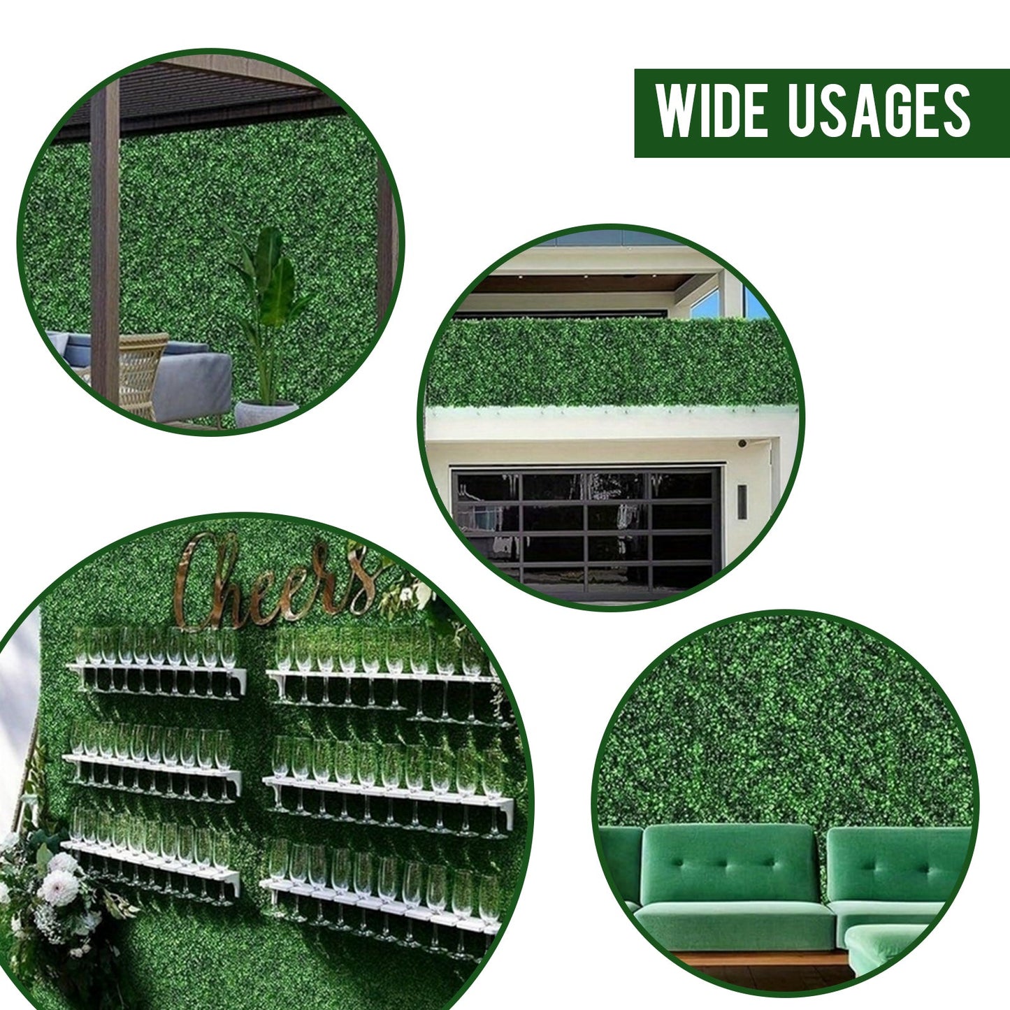 12pieces of 20 inch x 20 inch lawn wall panels, artificial lawn wall panels, green background decoration, boxwood fence wall panels, party, wedding, indoor, backyard, Christmas decoration, 33sq.FT