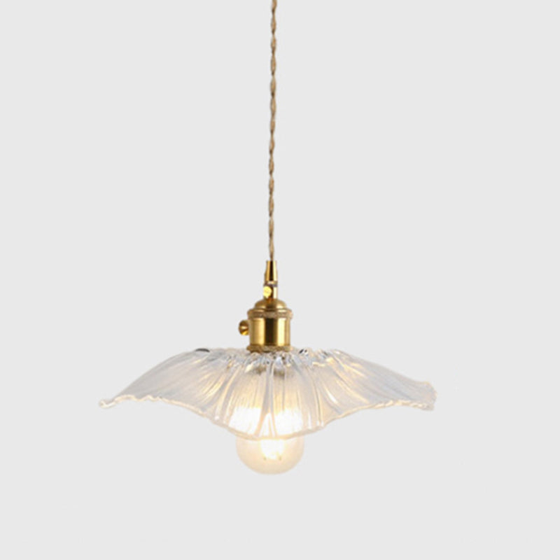 Clara's Textured Bloom: Industrial Glass Pendant Lamp
