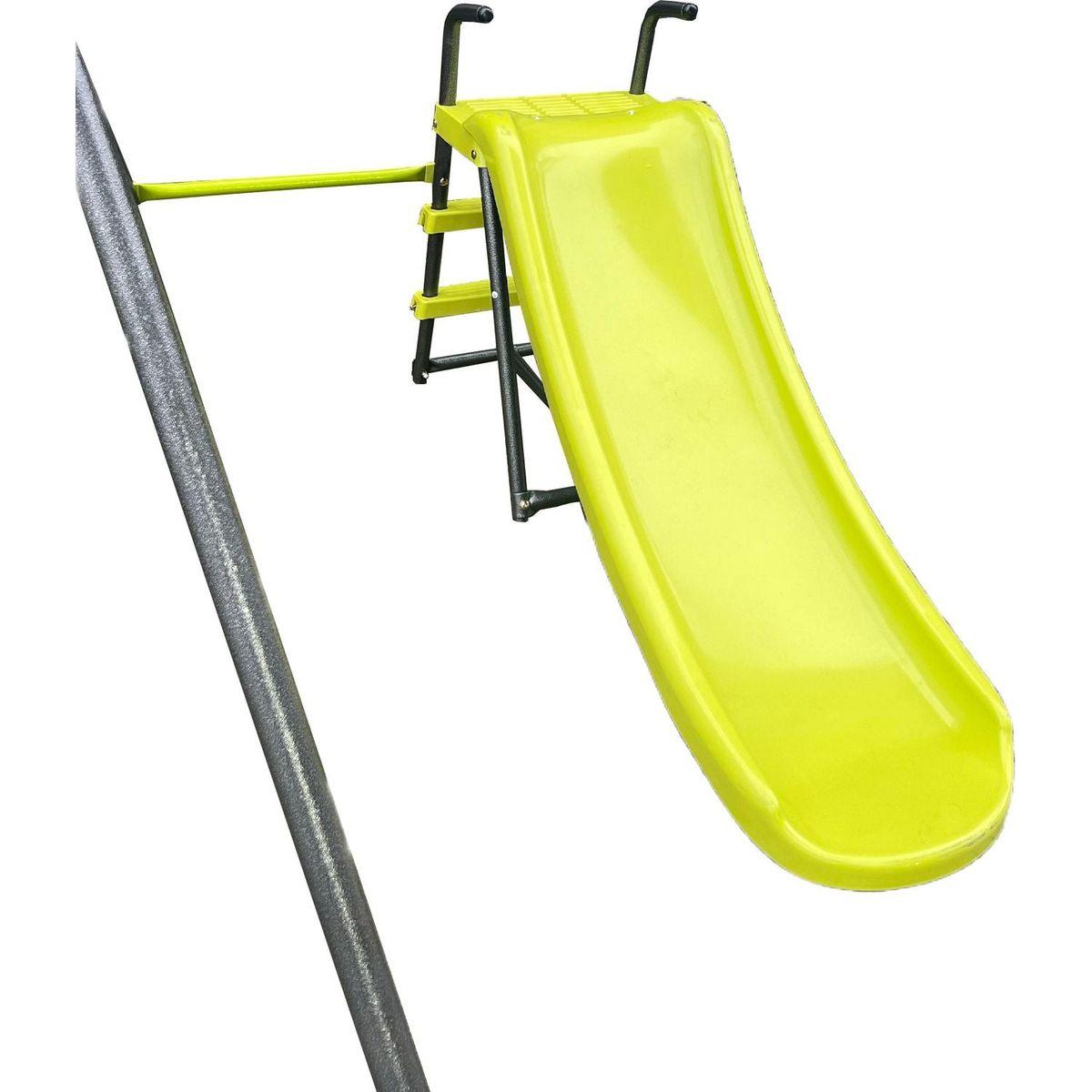 XNS052 green and blue interesting six function swingset with net swing metal plastic safe swing set 440lbs for outdoor playground for age 3+ with 31.5in net swing