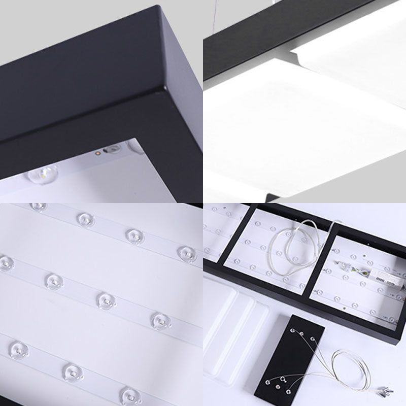 Anaïs's Minimalist LED Pendant Light - Sleek Acrylic Rectangle for Office and Dining