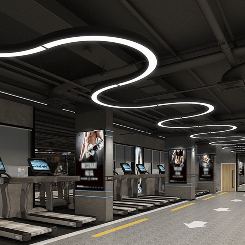 Daniel's Modern Arc Pendant - Sleek LED Light for Spacious Areas