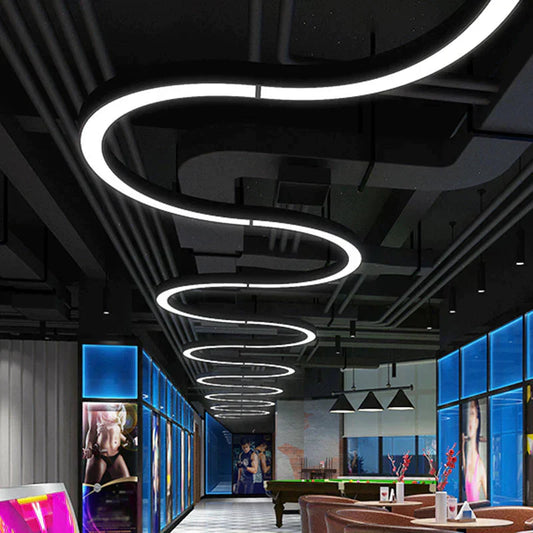 Daniel's Modern Arc Pendant - Sleek LED Light for Spacious Areas