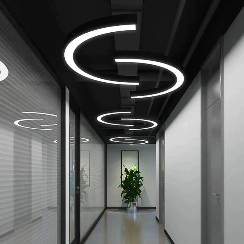 Daniel's Modern Arc Pendant - Sleek LED Light for Spacious Areas