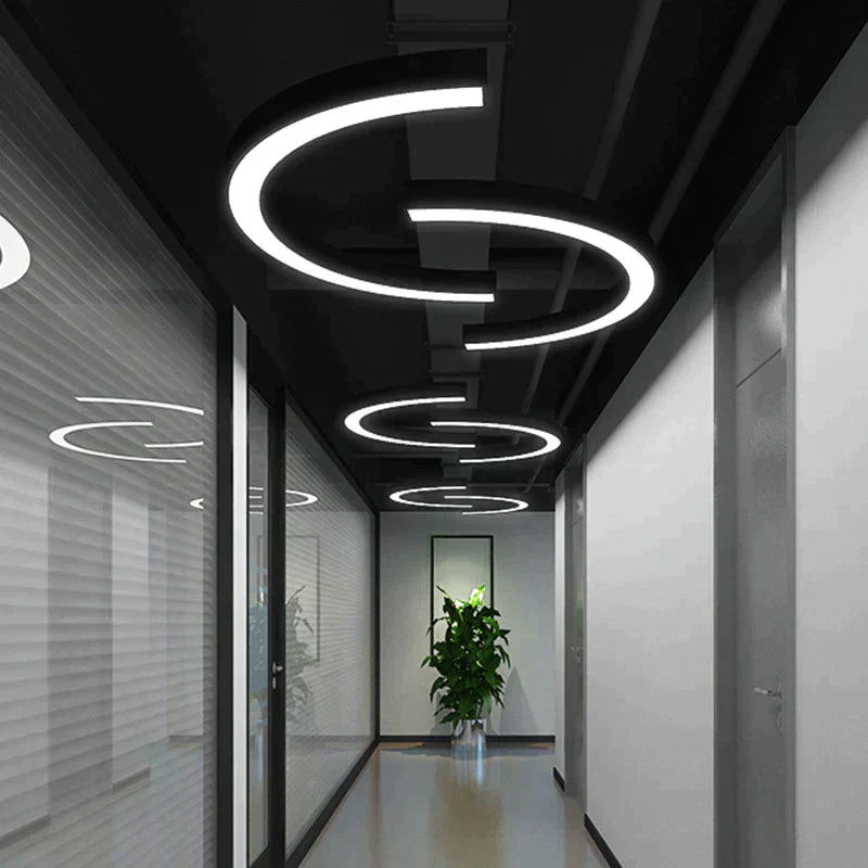 Daniel's Modern Arc Pendant - Sleek LED Light for Spacious Areas