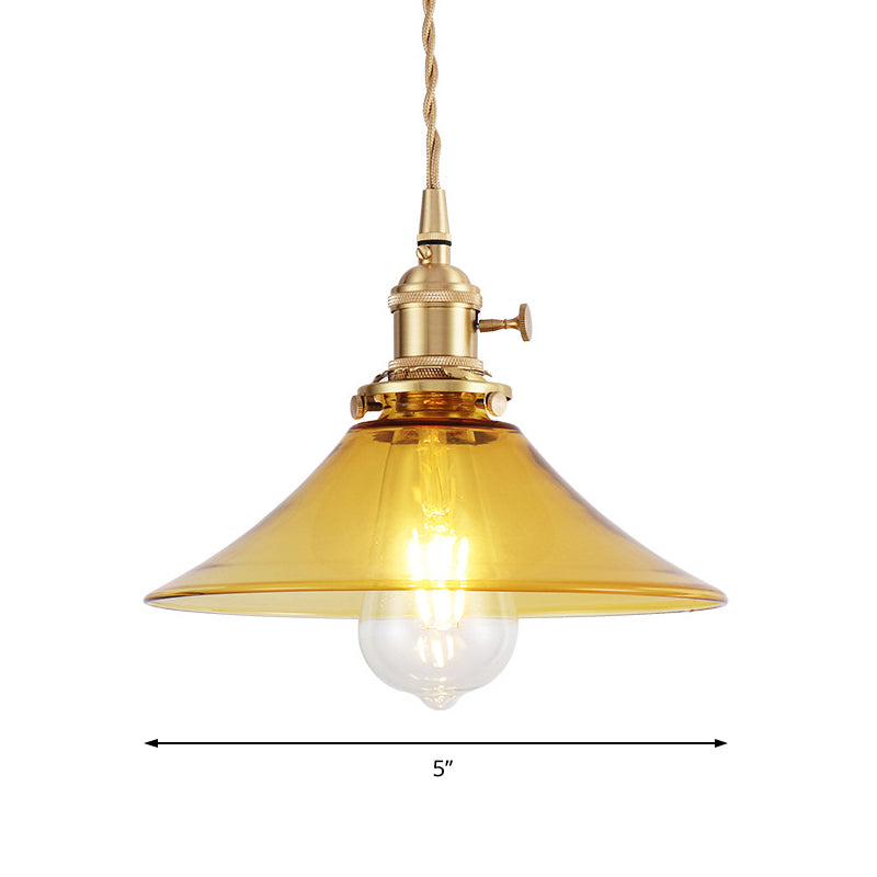 Embrace Warm Elegance with the Farmhouse Amber Glass Pendant Light