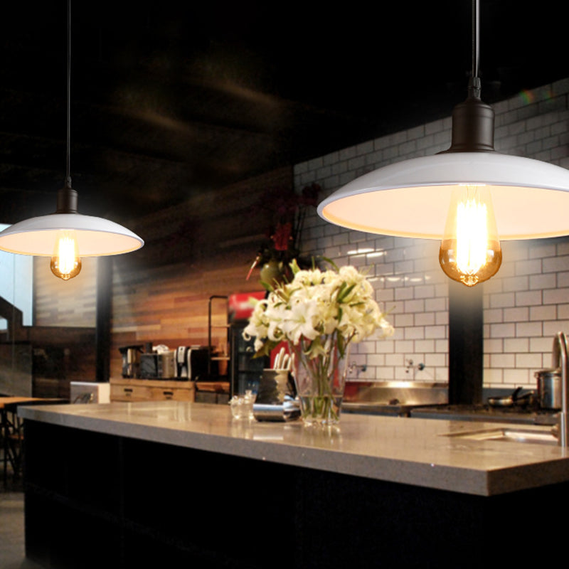Audrey Metal Pot Lid Pendant Light - Chic 1-Light Fixture for Restaurants