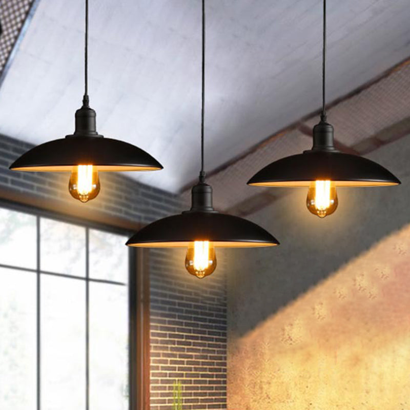 Audrey Metal Pot Lid Pendant Light - Chic 1-Light Fixture for Restaurants