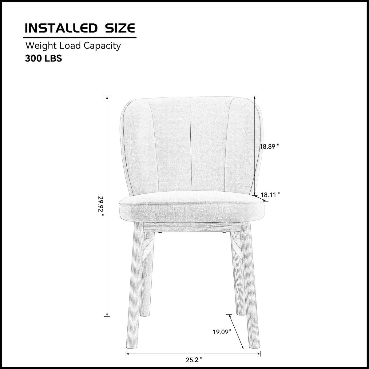1 PC Wooden Frame Upholstered Shell Dining Chair,Modern Armless Chairs Comfor Kitchen Chairs for Living Room,Restaurant