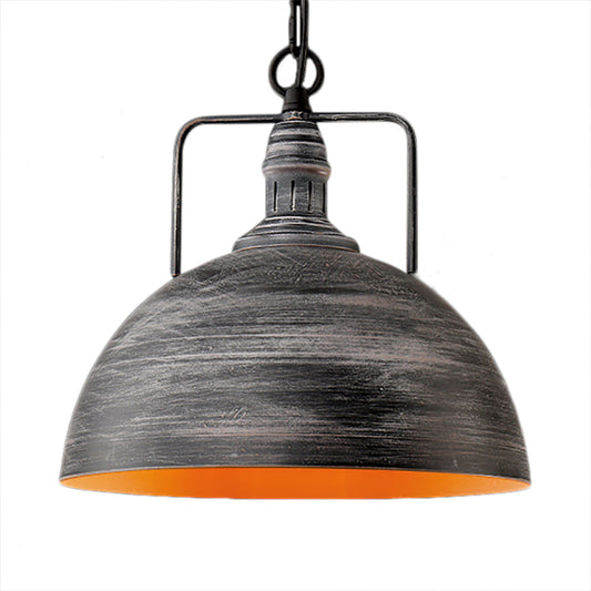 Elara - Adjustable Industrial Pendant Light with Aged Silver Dome (1-Light)