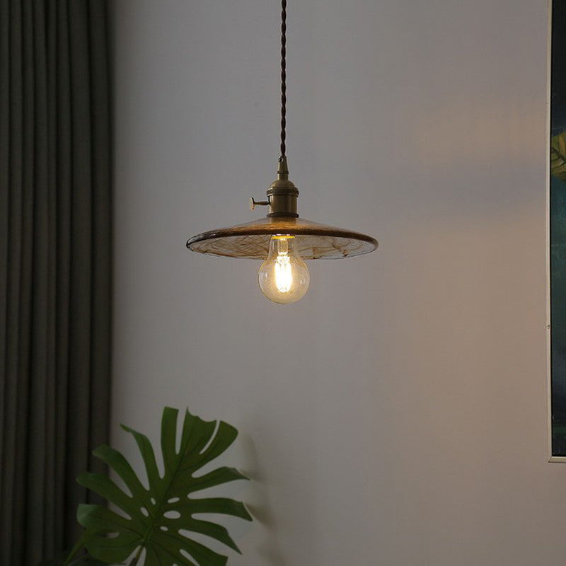 Cecilia Cognac Glass Pendant Lamp: Warm Glow and Industrial Charm