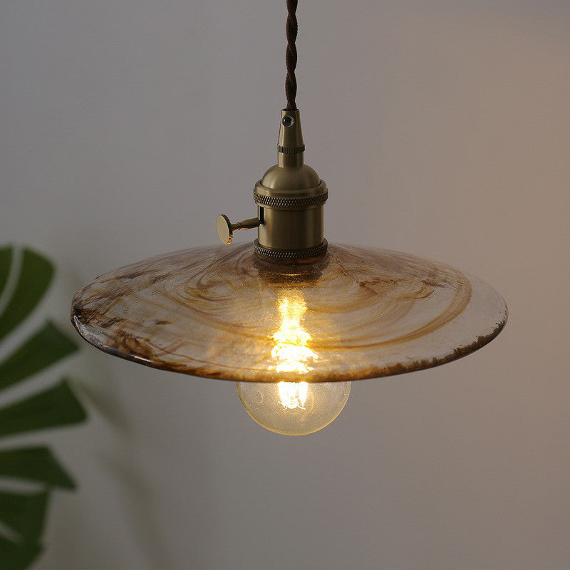 Cecilia Cognac Glass Pendant Lamp: Warm Glow and Industrial Charm