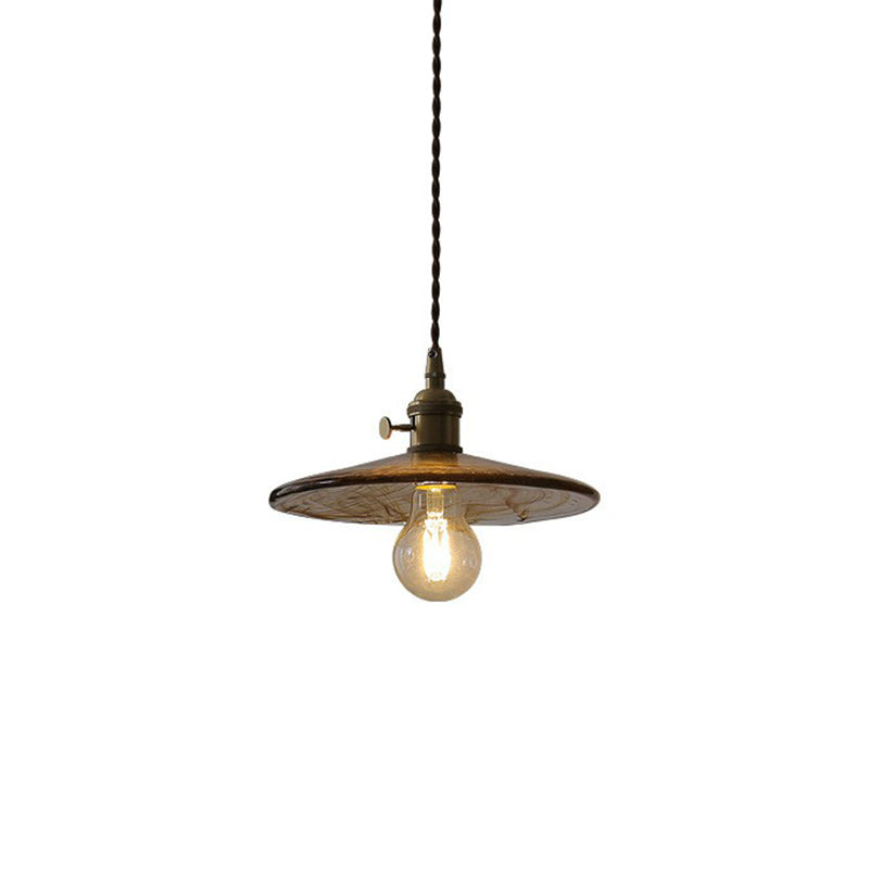 Cecilia Cognac Glass Pendant Lamp: Warm Glow and Industrial Charm
