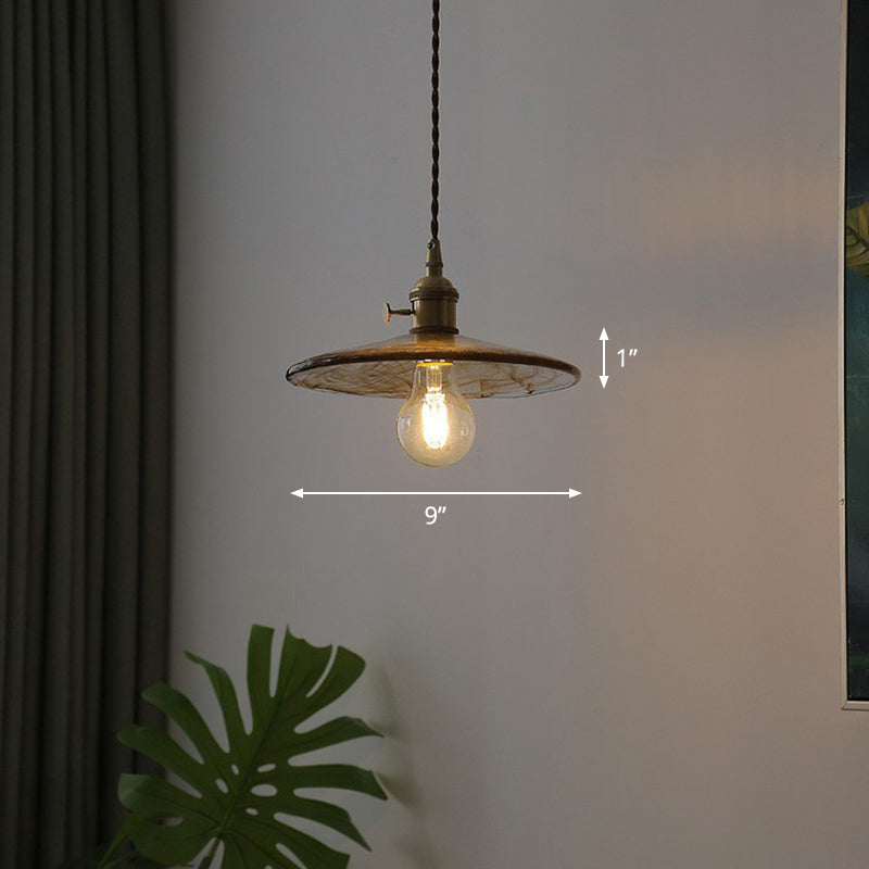 Cecilia Cognac Glass Pendant Lamp: Warm Glow and Industrial Charm
