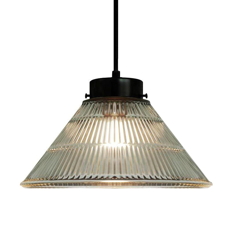 Captivating Vintage Charm: The Clear Ribbed Glass Pendant Ceiling Light