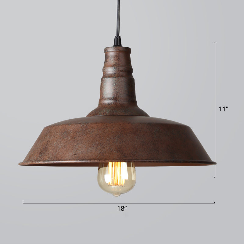 Industrial Iron Pendant Light (1-Light) - Choose Your Size and Finish