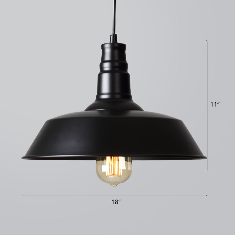 Industrial Iron Pendant Light (1-Light) - Choose Your Size and Finish