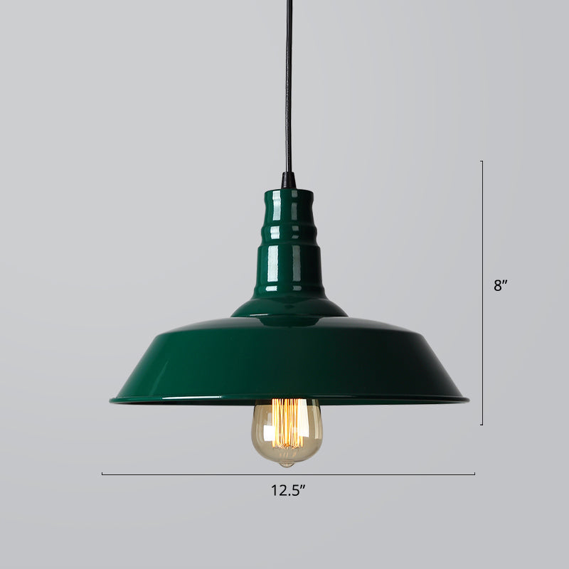 Industrial Iron Pendant Light (1-Light) - Choose Your Size and Finish