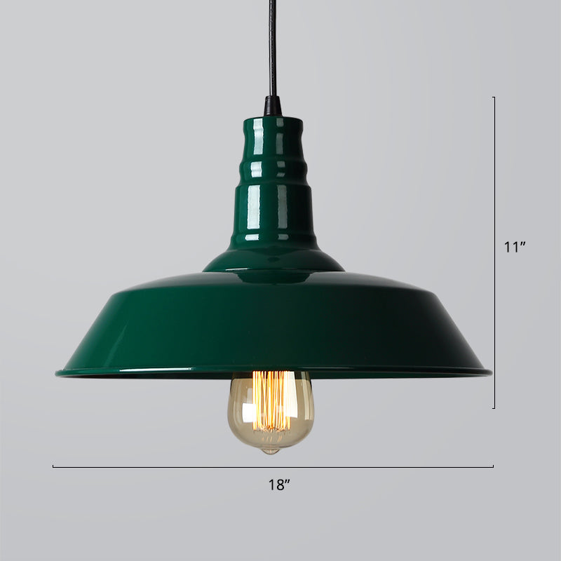 Industrial Iron Pendant Light (1-Light) - Choose Your Size and Finish
