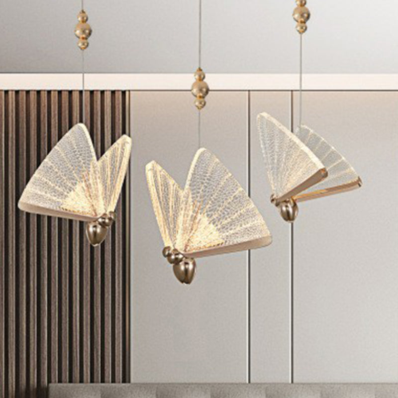 Art Deco LED Pendant Light - Butterfly Design for Bedroom Ambiance