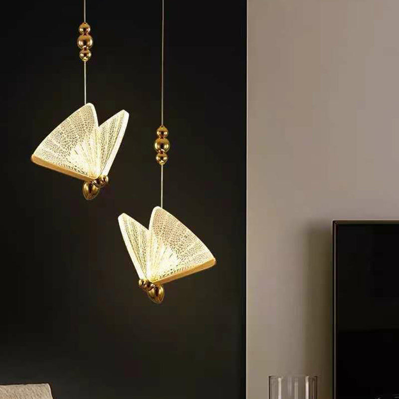 Art Deco LED Pendant Light - Butterfly Design for Bedroom Ambiance
