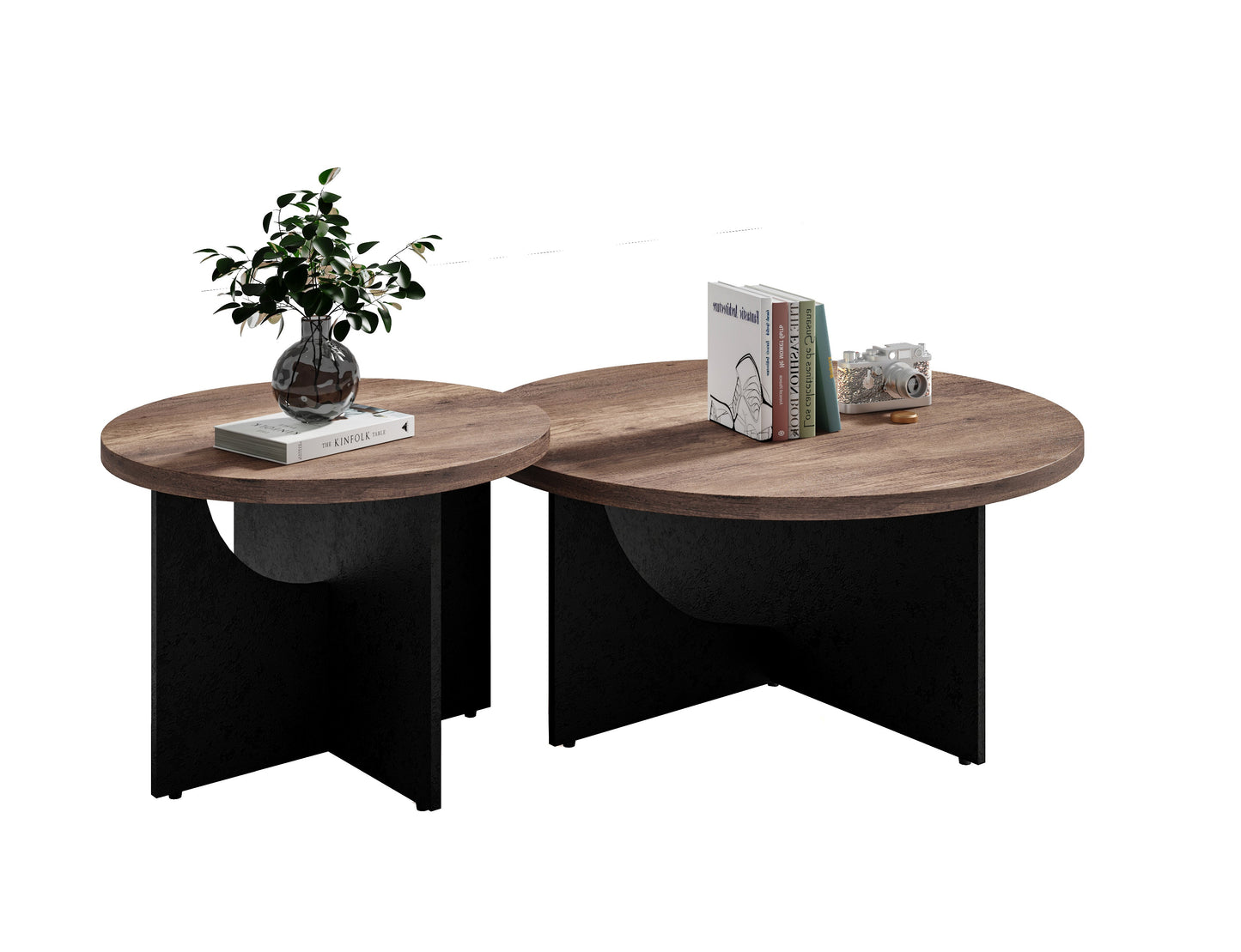23 Inch Modern Retro Round Coffee Table for Living Room and Bedroom