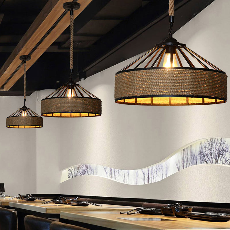 Brielle Charm with the Farmhouse Hemp Rope Pendant Light