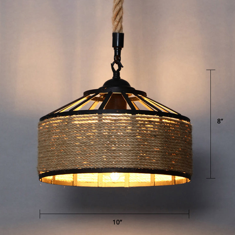 Brielle Charm with the Farmhouse Hemp Rope Pendant Light