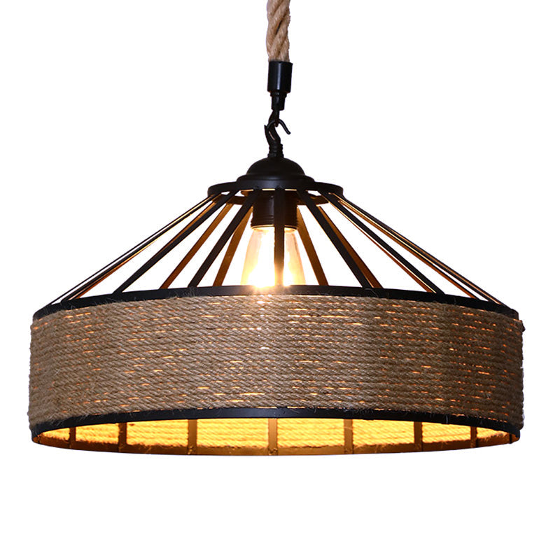 Brielle Charm with the Farmhouse Hemp Rope Pendant Light