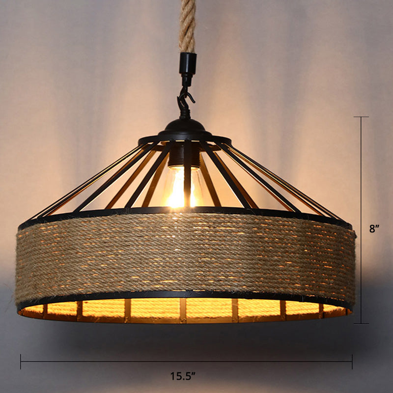Brielle Charm with the Farmhouse Hemp Rope Pendant Light