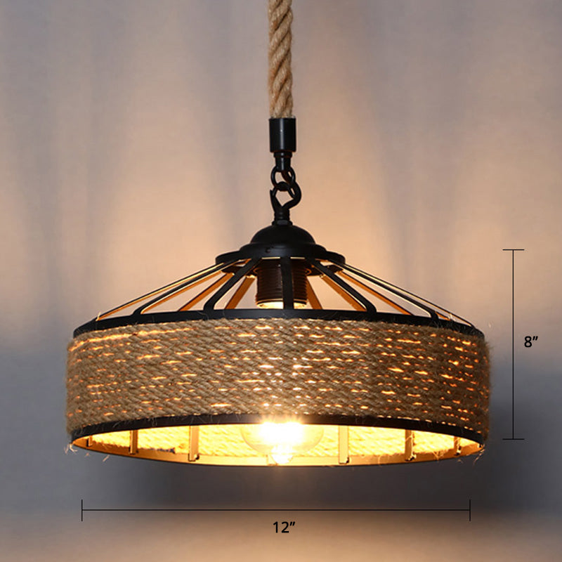Brielle Charm with the Farmhouse Hemp Rope Pendant Light