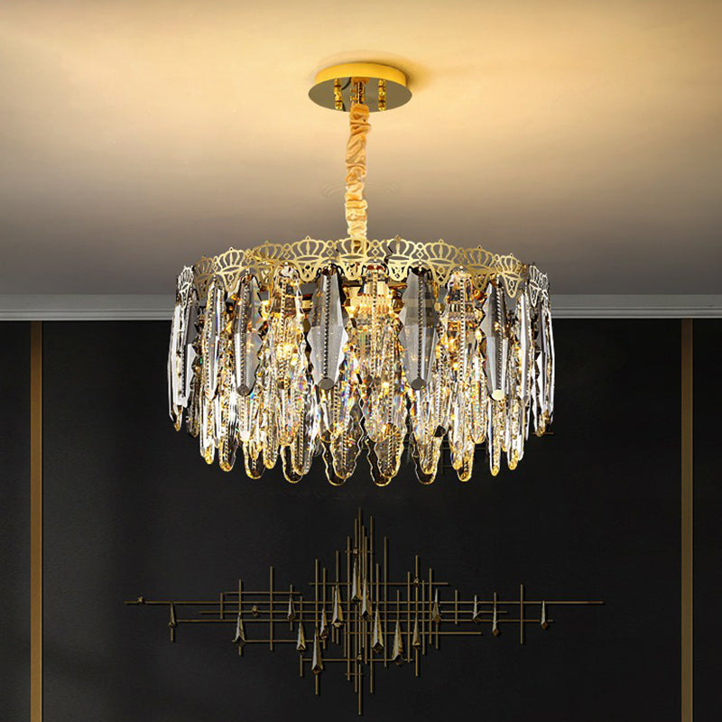 Brynlee Elegance Blooms: Crystal Leaf Pendant Light
