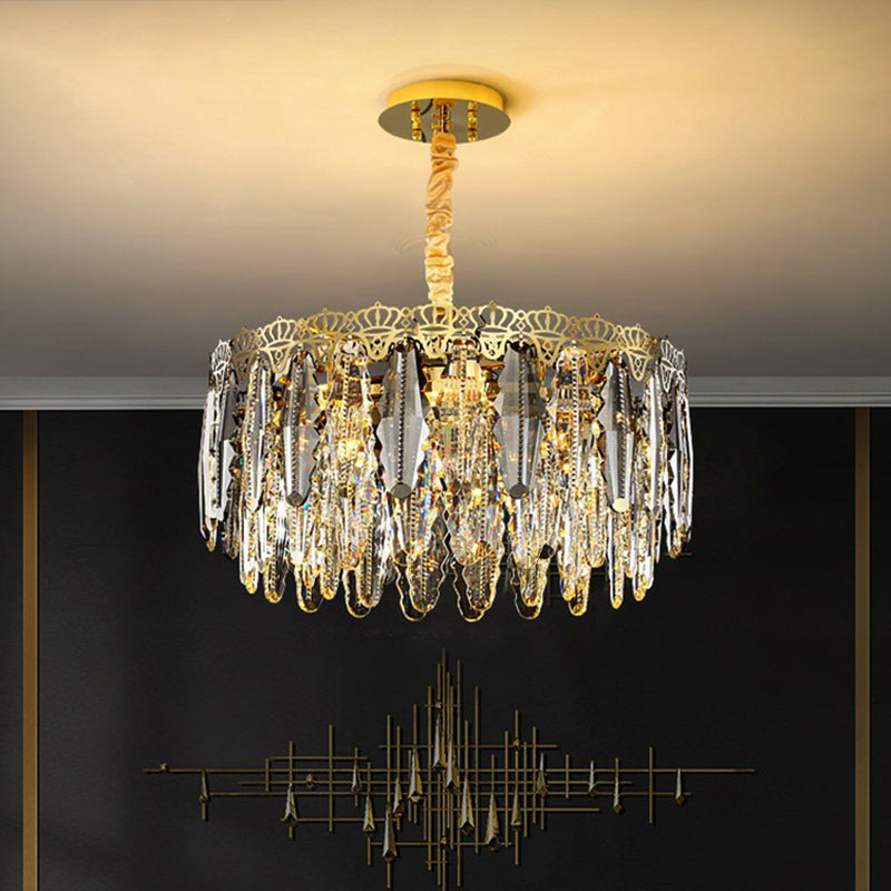 Brynlee Elegance Blooms: Crystal Leaf Pendant Light