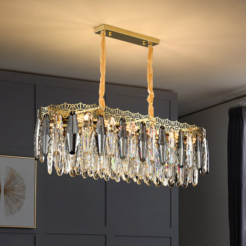 Brynlee Elegance Blooms: Crystal Leaf Pendant Light