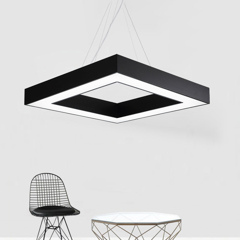 Ethan's Modern Black Pendant - Adjustable LED Light for Office (Multiple Sizes)