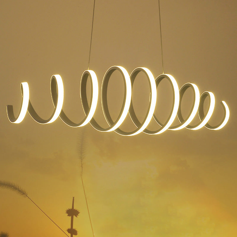 Logan Modern Spiral Pendant - White LED Light with Adjustable Brightness