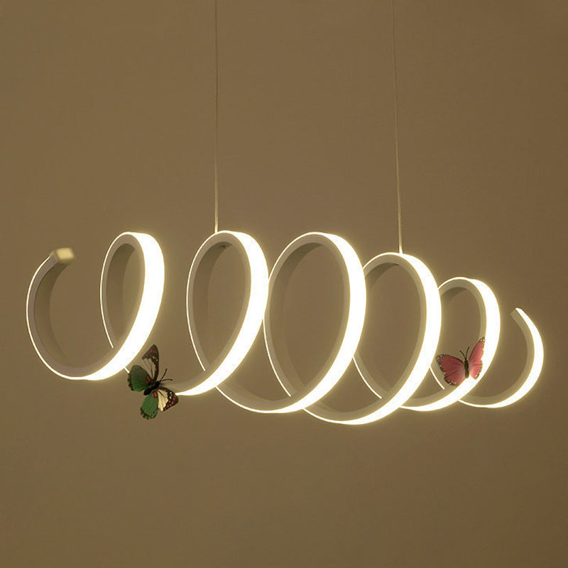Logan Modern Spiral Pendant - White LED Light with Adjustable Brightness