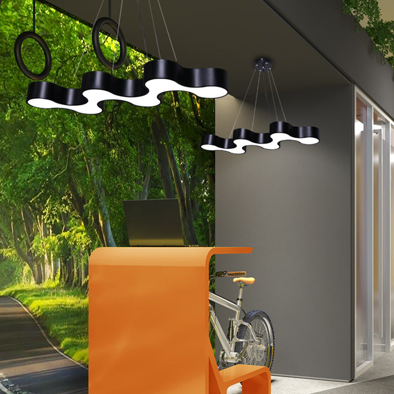 Blake - Modern LED Pendant Light with Irregular Shade (Black or White)