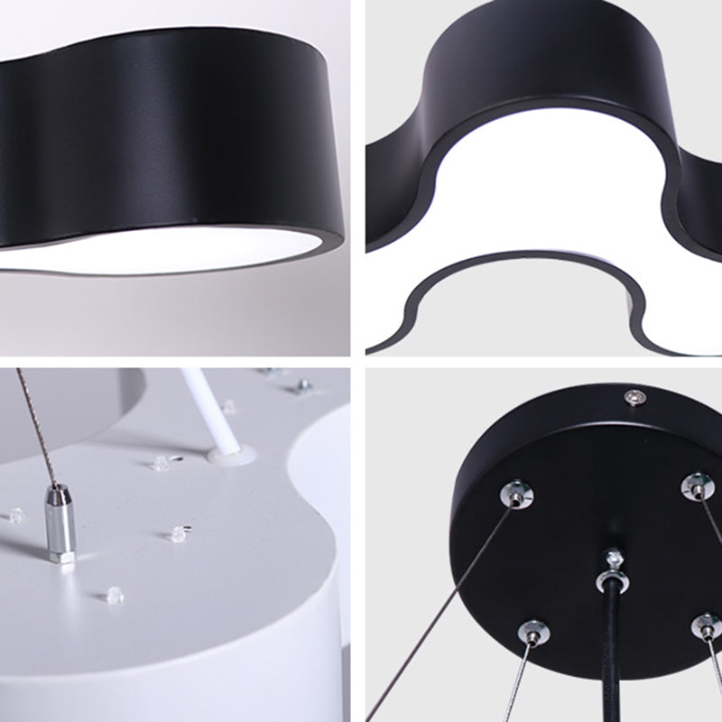Blake - Modern LED Pendant Light with Irregular Shade (Black or White)