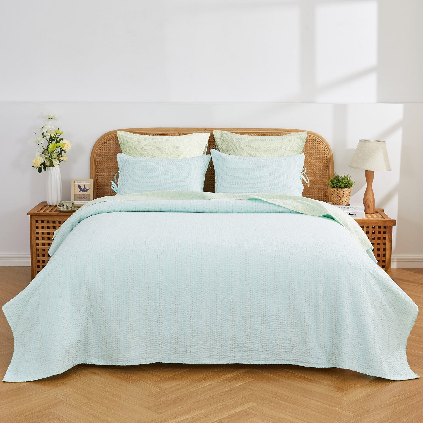 Hand Stitched Reversible Kantha Coverlets