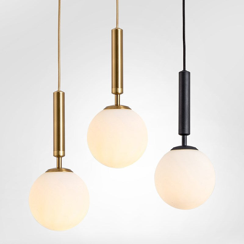 Brynn Modern White Glass Globe Pendant: Illuminate Your Space with Timeless Elegance