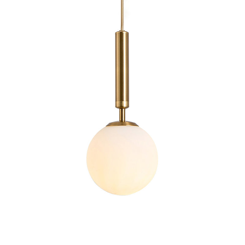 Brynn Modern White Glass Globe Pendant: Illuminate Your Space with Timeless Elegance